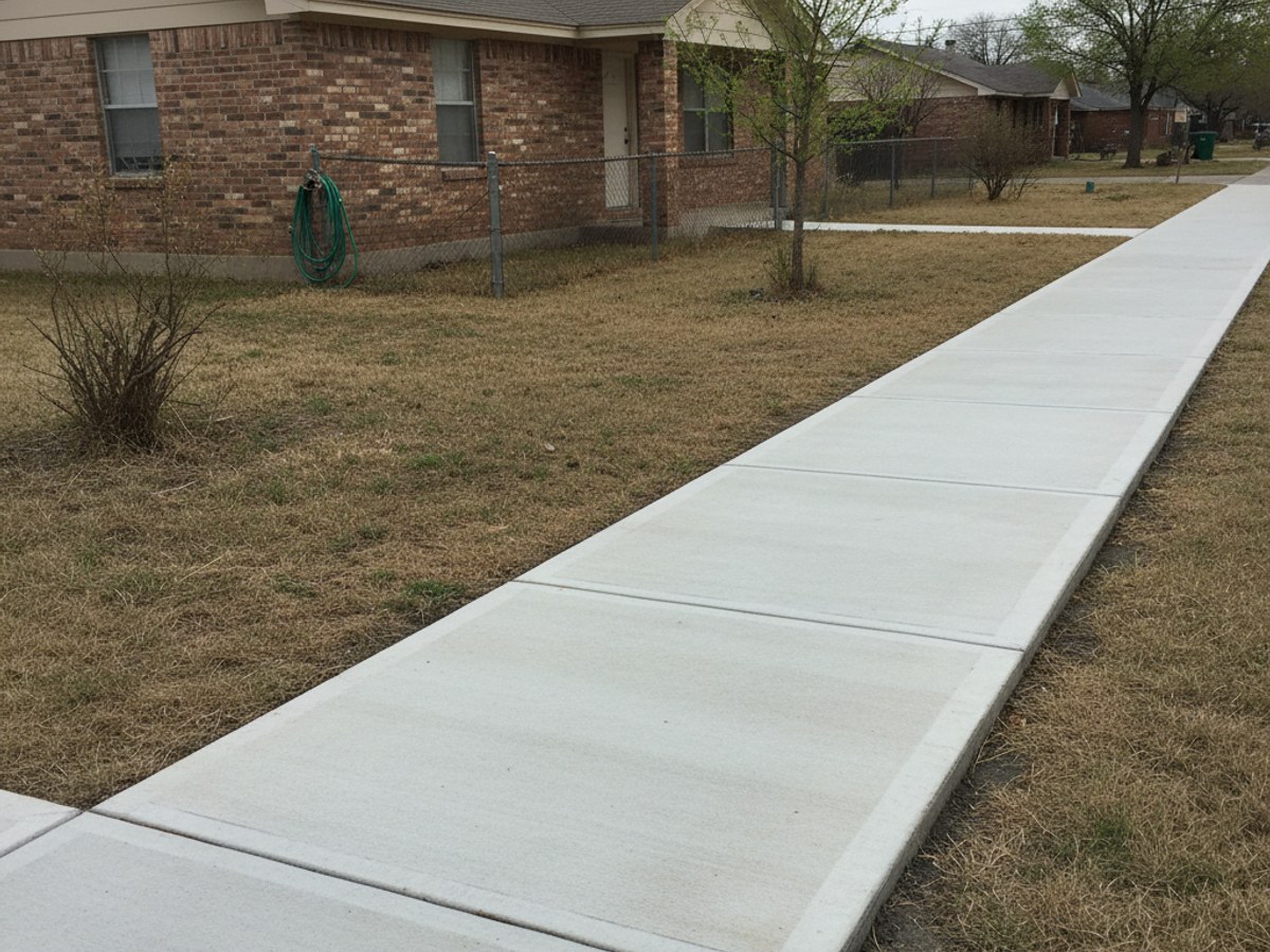 Concrete Sidewalks completed by All Things Concrete Co in Denton, TX