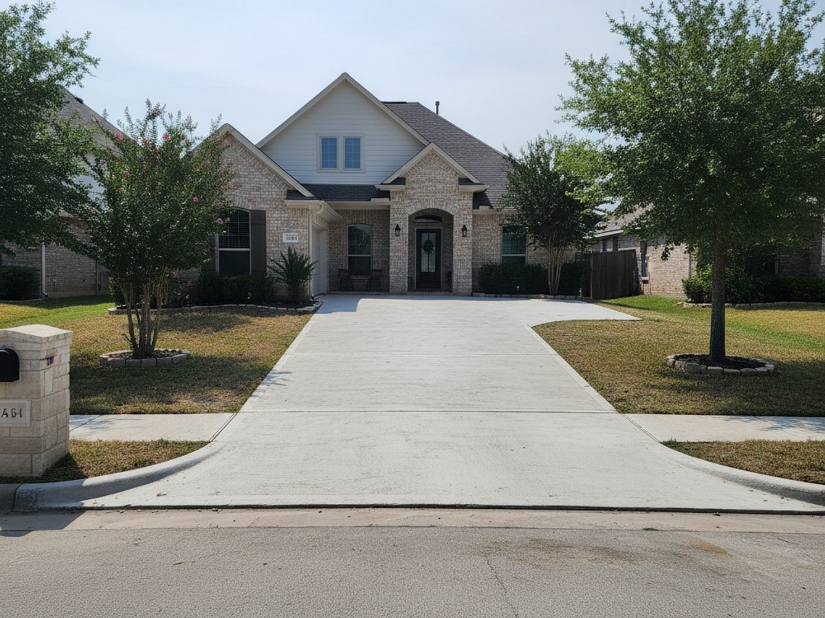Concrete Driveways completed by All Things Concrete Co in Prosper, TX